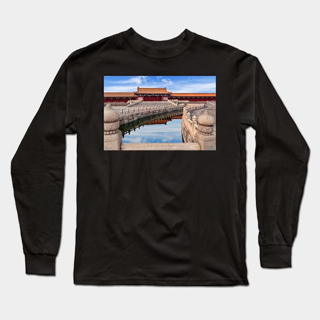 Golden Stream & Wuying Hall, Forbidden City Long Sleeve T-Shirt by bulljup
